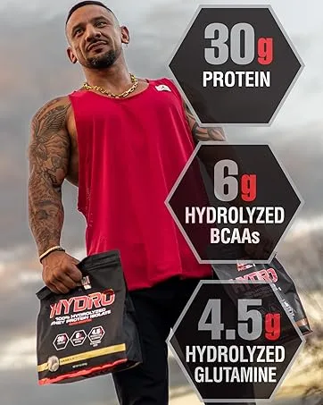 LABRADA Hydro 100% Pure Hydrolyzed Whey Protein Isolate Powder, Lactose Free, Glutamine, Fastest Digesting Whey Available, Instant Mixing, Delicious Taste 47 Servings 4lb (Chocolate) Chocolate 4 Pound (Pack of 1) - Labrada Hydro - 30g Protein