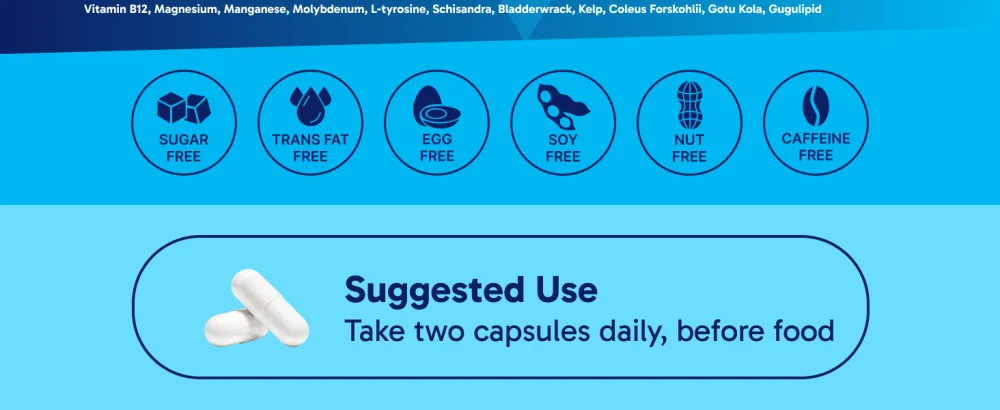 Research Verified Thyroid Aid - Optimal Thyroid Function with Iodine Copper & Zinc - 260 mcg Selenium - 100% Pure - Vegan Friendly - 60 Capsules - 1 Month Supply - Thyroid Aid