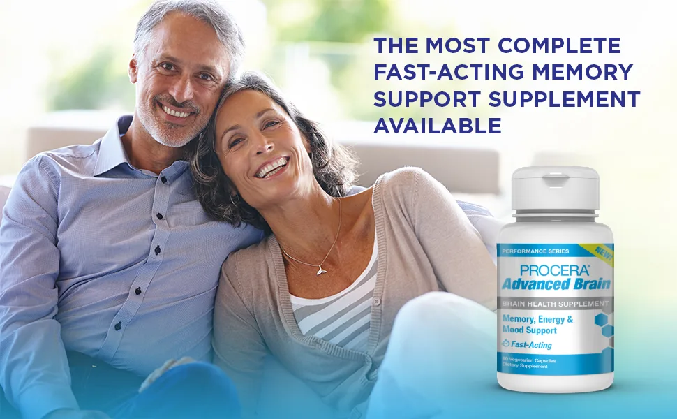 Procera Advanced Brain - Fast Acting - Ingredients Supported by 100+ Studies - Improve Memory, Recall - Concentration - Clears Fog - Mental Clarity - Slows Cognitive Decline - 60 Count - Procera Advanced Brain