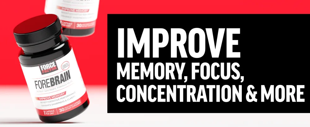 Force Factor Forebrain Nootropic Brain Supplement with Caffeine Bacopa and Huperzine A Capsules 3Pack, White, 90 Count - improve memory, focus, concentration and more