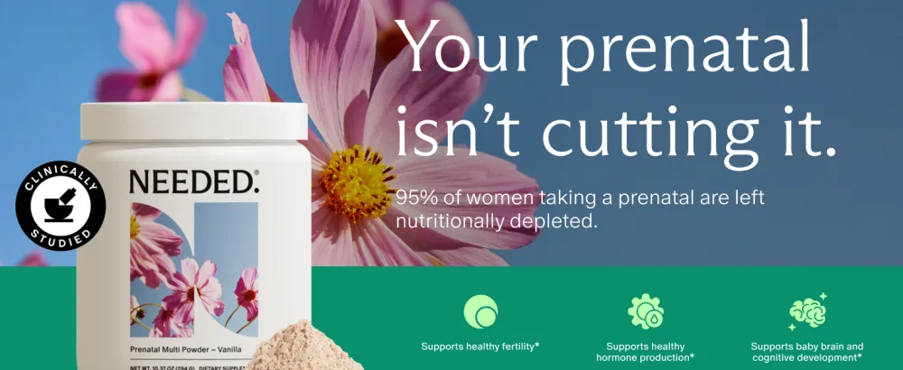 Needed. Vanilla Multivitamin Powder with Choline for Prenatal, Pregnancy, Breastfeeding, Postpartum | Expertly-Formulated & Third-Party Tested | 30-Day Supply - Needed. Vanilla Multivitamin Powder with Choline for Prenatal