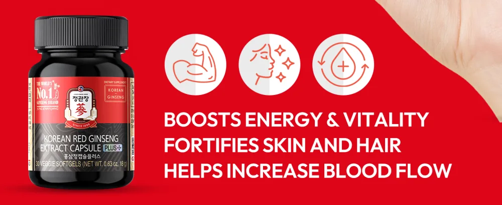 Korean Red Ginseng Extract Capsule Plus - All-in-One Vegan Supplements - Energy Boost & Immune Support, Caffeine Free & Non-GMO (600mg, 30 Capsules) - product information 9