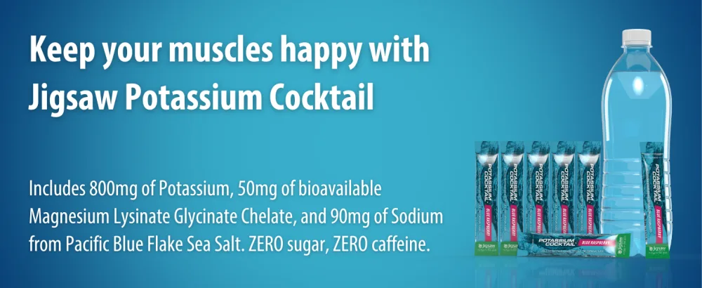 Jigsaw Health Potassium Cocktail | Formerly Pickleball Cocktail | Blue Raspberry Flavor | 60 Servings (Packets) - Potassium Cocktail (Blue Raspberry) (Packets)