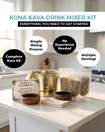 Kona Kava Farm Basic Kava Kava Starter Kit for Two - Kona Kava Farm noble kava root powder modern kitchen wellness drink daily morning ritual