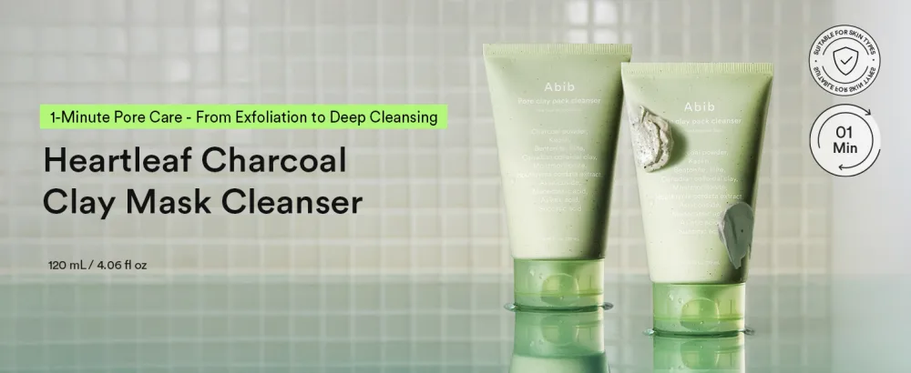 Abib Pore Clay Pack Cleanser Heartleaf Charcoal Foam, 4.05 fl oz, Mousse Form, Oil Control, Unscented - Heartleaf Charcoal Caly Mask Cleanser