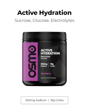 Osmo Active Hydration Electrolyte Powder (20 Servings) - Includes Sodium, Magnesium, Potassium, Carbs & Vitamins, Cane Sugar - All Natural, 3X Faster Hydration, Boosts Power & Endurance, Lemon Lime Lemon Lime 14.8 Ounce (Pa  - Active Hydration Tub