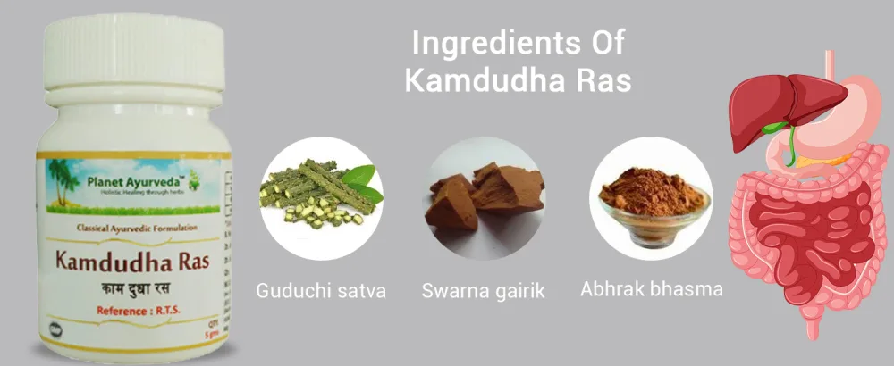 Planet Ayurveda Kamdudha Ras - Classical Ayurvedic Herbo-Mineral Preparation-Single Bottle - Ingredients
