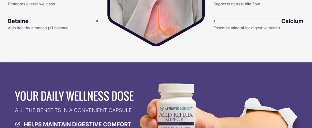 Approved Science Acid Reflux Support - with Melatonin, Marshmallow Root, L-Taurine -180 Capsules - Vegan 180 Count (Pack of 1) - acidreflux