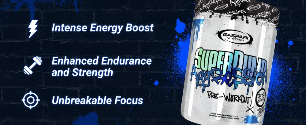 Gaspari Nutrition SuperPump Aggression Pre-Workout: Energy, Focus, Endurance, Recovery, Creatine and Caffeine (25 Servings, Berry Berry Angry) - Gaspari Aggression