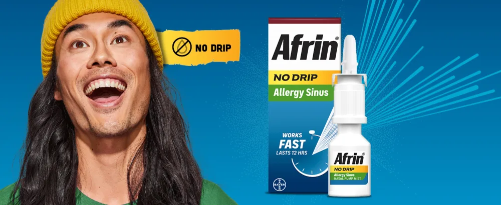 Afrin No Drip Allergy Sinus Nasal Spray - Fast and Powerful Nasal Decongestion From Allergies, 15mL - mod 5