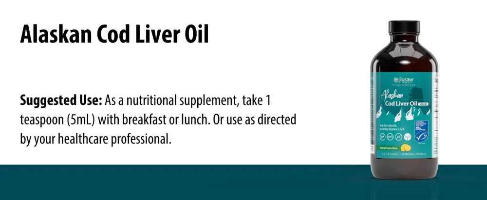 Jigsaw Health Alaskan Cod Liver Oil Liquid, 48 Servings - Alaskan Cod Liver Oil (Liquid)