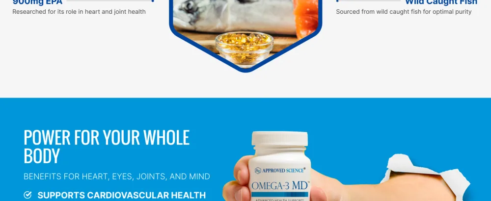 Omega-3MD - Fish Oil EPA & DHA - Improve Cognitive Health - 2 Bottles - 6 Month Supply 180 Count (Pack of 2) - Omega 3 4