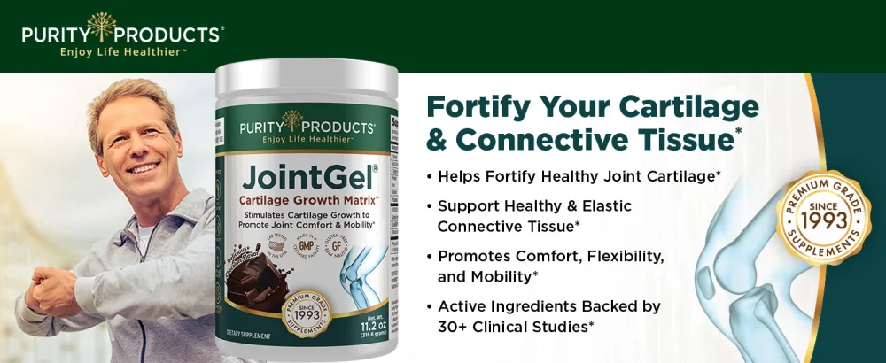 Purity Products JointGel Formula - Collagen Peptides + MSM - Supports Joint Function + Flexibility While Fortifying Joint Cartilage - Dual Action - Daily Powder - 30 Servings (30 Servings, Chocolate) Chocolate 30 Servings - jointgel chocolate joint gel purity products msm cartilage connective tissue powder flexibility knee