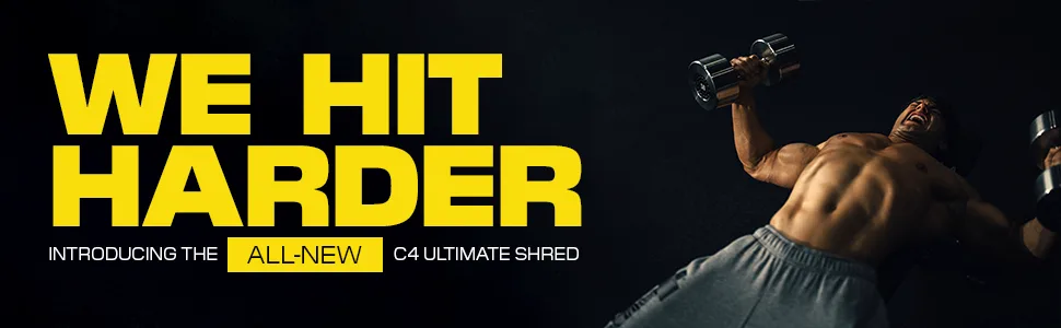 Cellucor C4 Ultimate Shred Pre Workout Powder, Metabolism Supplement with Cayenne Extract+300mg Caffeine+TeaCrine+Dynamine - Pink Lemonade, 20 Servings - hit harder