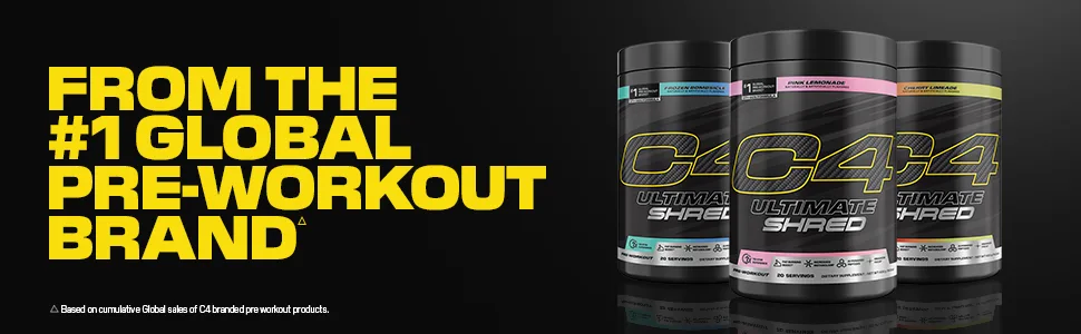 Cellucor C4 Ultimate Shred Pre Workout Powder, Metabolism Supplement with Cayenne Extract+300mg Caffeine+TeaCrine+Dynamine - Pink Lemonade, 20 Servings - number 1