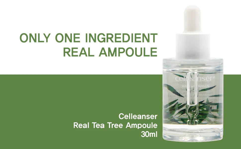 Real Ampoule - 100% Tea Tree Extract Water, Single-Ingredient Purifying Serum 1.01 fl.oz Real Tea Tree Ampoule - Tea Tree