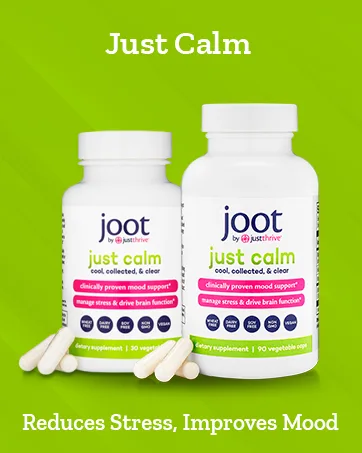 Just Thrive - Just Calm - Cortisol Manager - Calming, Memory, and Mood Support Supplement - Vegan, 30 Calm Capsules 30 Count (Pack of 1) - Just Thrive Health Supplements Improve Gut Immune Digestive Heart Probiotics Vitamins