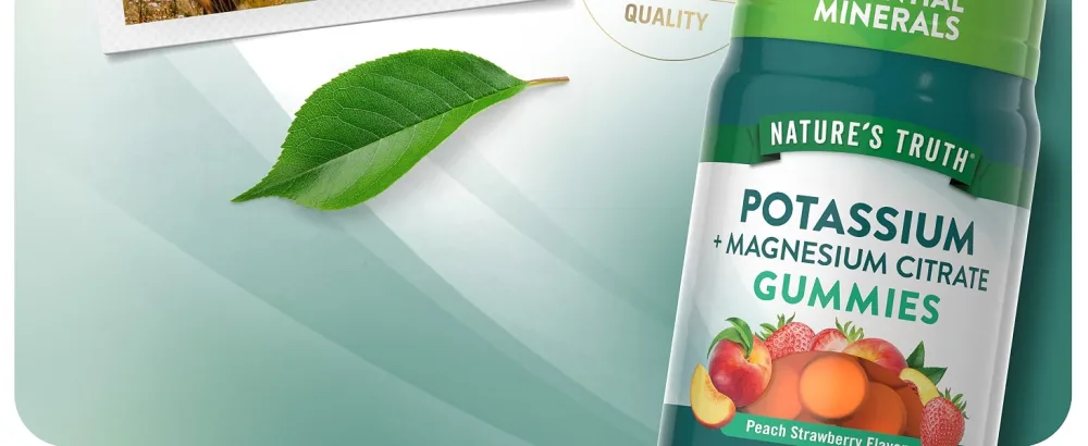 Nature's Truth Potassium Magnesium Citrate Gummies | 60 Count | Vegan, Non-GMO & Gluten Free Supplement - bottle