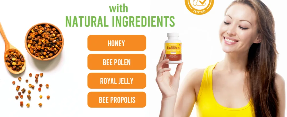 HARMONIFY Bee Pollen Propolis Royal Jelly Extract with Carob, Pure Immune Support Supplement, Gluten-Free, Vegetarian Capsules, 1000 mg - propolis royal jelly bee pollen 1000 mg capsule