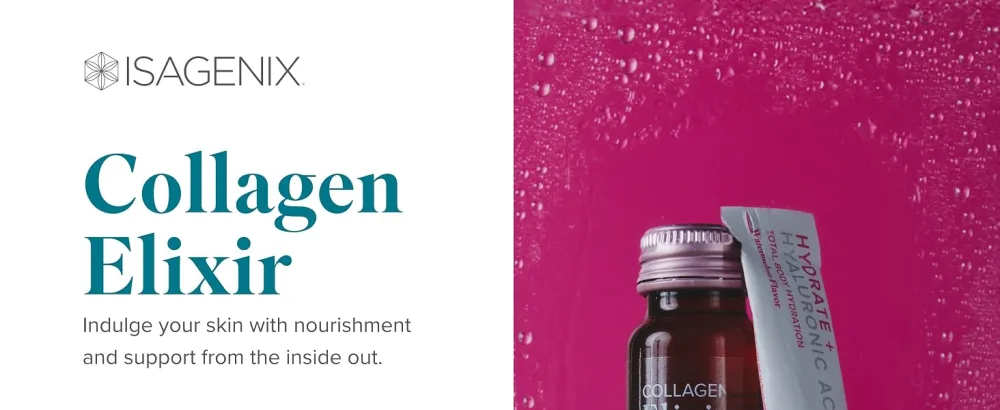 Isagenix Collagen Elixir - Drink with Marine Collagen Peptides - Support a Youthful Appearance with Vitamin C, Zinc & Biotin - 50 mL - product information 1