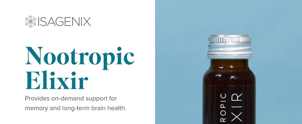 Isagenix Nootropic Elixir- Brain Health & Focus Supplement - Liquid Supplement with Green Tea Extract to Support a Healthy Mindset - 1.69 Oz Bottles (10 Count) - product information 1