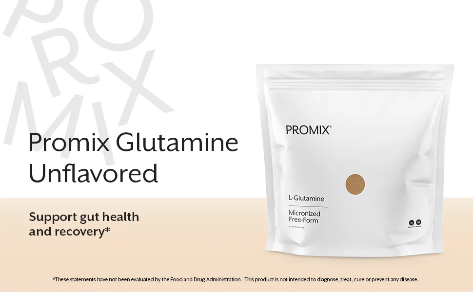ProMix Nutrition L-Glutamine - Pure Micronized Free Form - Unflavored, 180 Servings - Promix L-Glutamine unflavored powder micronized supplement gut health muscle recovery
