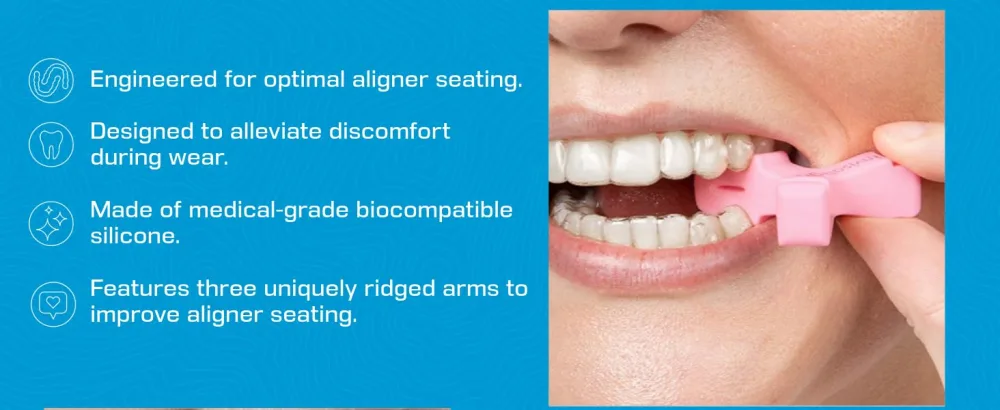Invisalign Munchies EPS Aligner and Retainer Tray Seaters, Aligner Chewies (Pack of 2) (Blue) - Invisalign Munchies