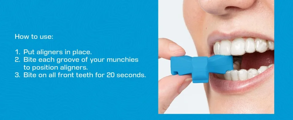 Invisalign Munchies EPS Aligner and Retainer Tray Seaters, Aligner Chewies (Pack of 2) (Blue) - Invisalign Munchies