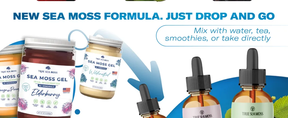 Irish Sea Moss Liquid Drops - with Black Elderberry, Burdock Root & Black Cumin - Liquid Supplement - Elderberry Flavor - 2 Fl Oz (60ml) - Comparison