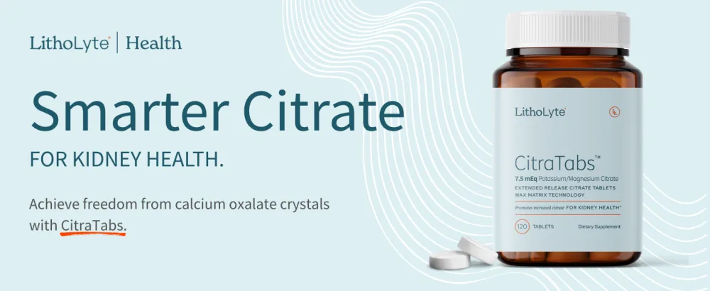 LithoLyte CitraTabs 7.5 mEq | Extended-Release Citrate Tablets | Kidney Health Protector | Science-Backed Support Beyond Cleanse, Detox, or Stone Dissolver Supplements | 120 Tablets - citratabs