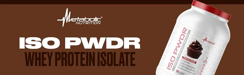 Metabolic Nutrition Whey Protein Isolate ISO PWDR Chocolate Cupcake, 3.04lb, 23 Servings, 26g Protein, Fast Digesting, Zero Carbs, Delicious Flavor, Very Low Carbs & Fat, Zero Lactose - METABOLIC NUTITION ISOLATE POWDER WHEY PROTEIN LEAN MUSCLE LOW CARB LOW SUGAR ZERO LACTOSE CARBS FAT