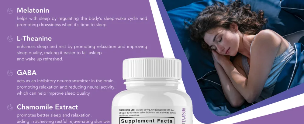 CogniTune Natural Sleep Aid for Adults - Herbal Sleep Aid Supplement - Non-Drowsy Formula with Melatonin, Valerian Root, Lemon Balm, Chamomile, GABA & More Original - NuRest