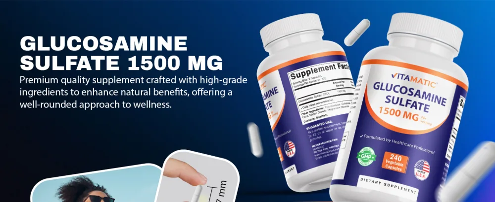 Vitamatic Glucosamine Sulfate Supplement, 1500mg, 120 Servings, 240 Capsules 240 Count (Pack of 1) - product information 12