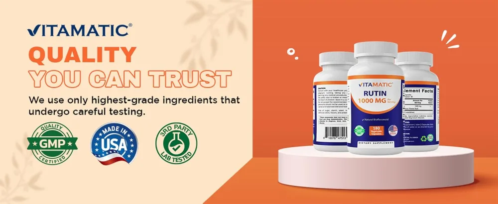 Vitamatic Rutin, 180 Vegetable Capsules (500 mg per Capsule) - product information 19