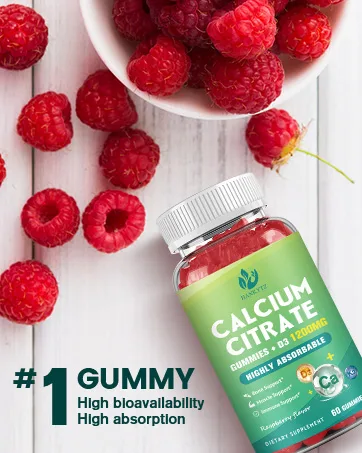 (2 Pack) 1200mg Calcium Citrate with Vitamin D3 Gummies, Ultimate Absorption, Chewable Calcium Citrate with Vitamin D3 K2 C, Magnesium, Zinc for Bone, Muscle, Immune Support- Raspberry, 120 Gummies - Calcium Citrate Gummies