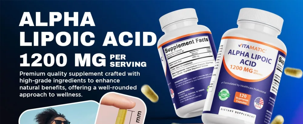Vitamatic Alpha Lipoic Acid 1200mg Per Serving, 120 Capsules - Gluten Free, Vegetarian Capsules, Soy Free & Non-GMO - product information 12