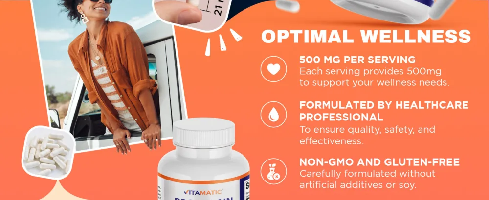 Vitamatic Bromelain Supplement 500mg 2400 GDU/g 180 Capsules 1 Count (Pack of 180) - product information 13