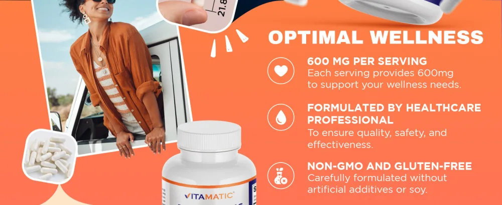 Vitamatic Alpha Lipoic Acid (ALA) 600mg Per Serving - 240 Vegetable Capsules - 120 Servings - Non-GMO & Gluten Free-2 Pack - product information 13
