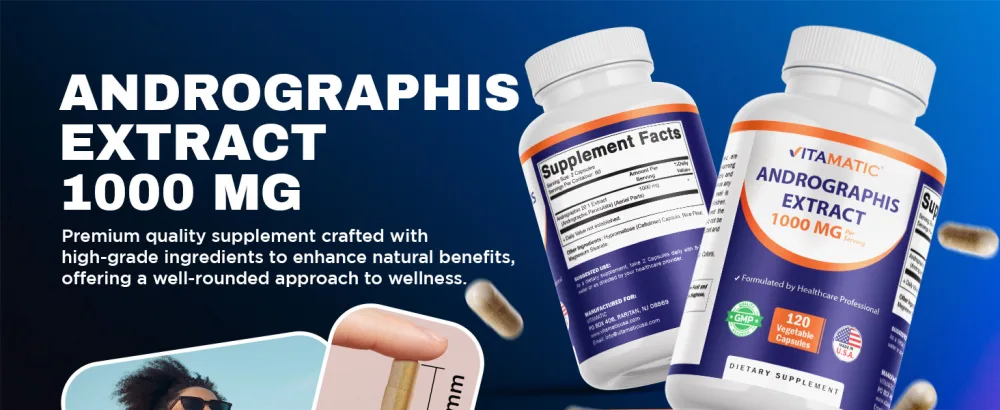 Vitamatic Andrographis Extract 1000 mg Per Serving - 120 Veg Capsules - 20X Extract, 100% Vegetarian, All-Natural, Gluten Free, Non-GMO - product information 12