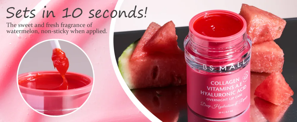 BS-MALL Luxurious Watermelon lip balm butter - hydrating overnight lip mask Care & chapstick for Soft Kissable lips 20g - product information 7