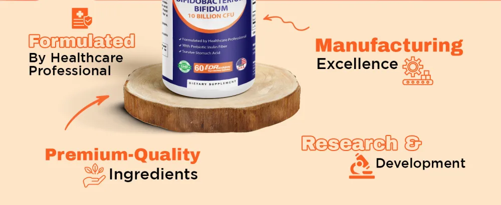 Vitamatic Bifidobacterium Bifidum - 10 Billion per DR Capsule - 60 Count - Digestive Support - Made with Prebiotic Inulin Fiber - product information 14