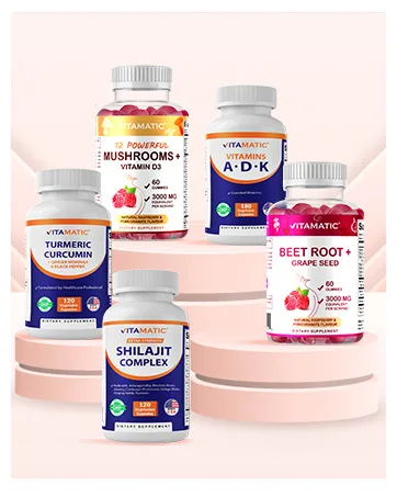 Vitamatic 5-HTP 200mg with B6 5mg Per Serving - 240 Vegetarian Capsules (5-Hydroxytryptophan) - (Griffonia Simplicifolia Seed Extract)- 2 Pack - All in One