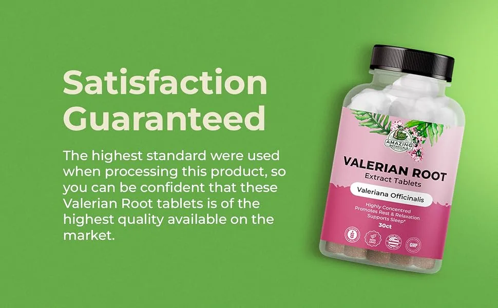Amazing Botanicals Valerian Root Tablets - Organic Valerian Root Extract 200mg per Tablet for Relaxation and Calm - 30 Count - valerian extract tablets