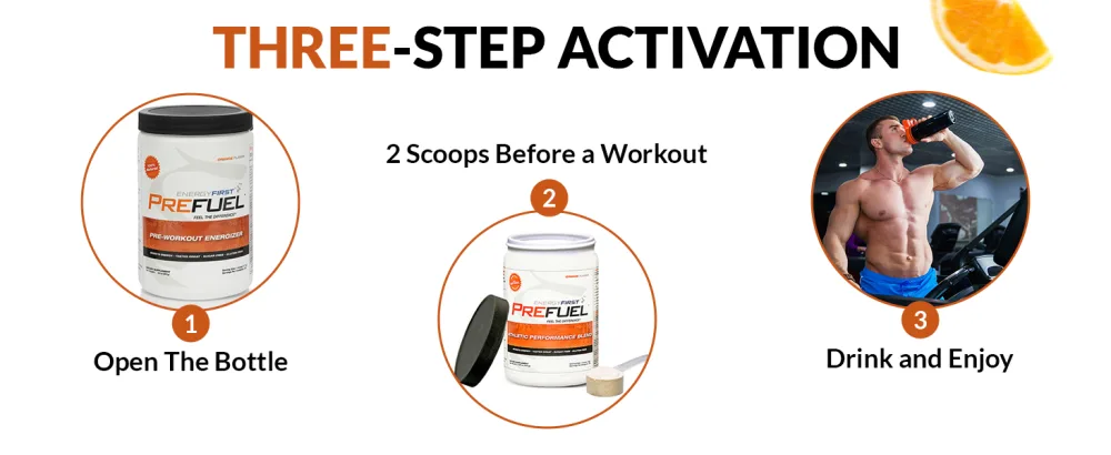 EnergyFirst Prefuel Vegan Pre-Workout Powder, Zero Sugar, All-Natural Energizer with Immune Support Orange Flavor, 30 Servings for Maximum Workout Performance - pre workout powder
