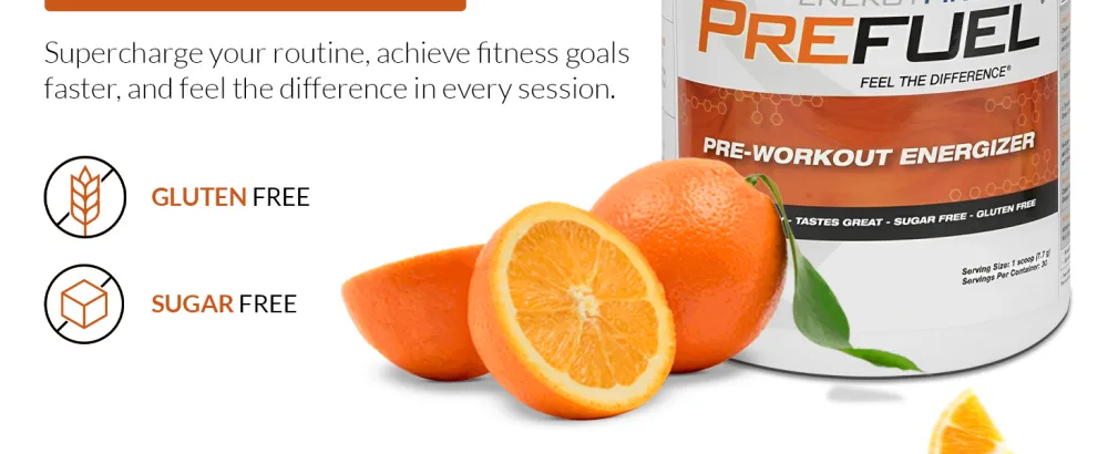 EnergyFirst Prefuel Vegan Pre-Workout Powder, Zero Sugar, All-Natural Energizer with Immune Support Orange Flavor, 30 Servings for Maximum Workout Performance - preworkout