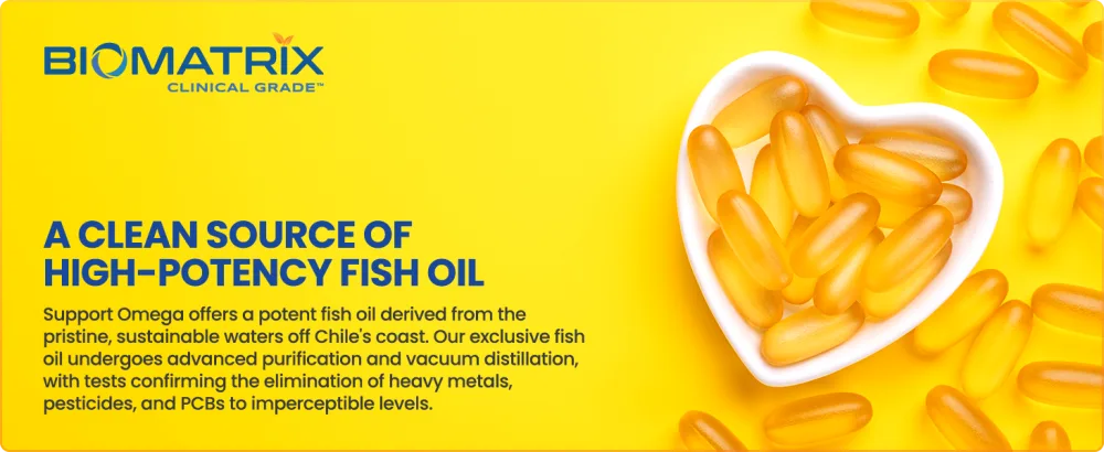 Support Omega EPA DHA Omega 3 Fish Oil Supplement - Cardiovascular, Musculoskeletal Support (120 Gel Capsules) - orthomega fish oils