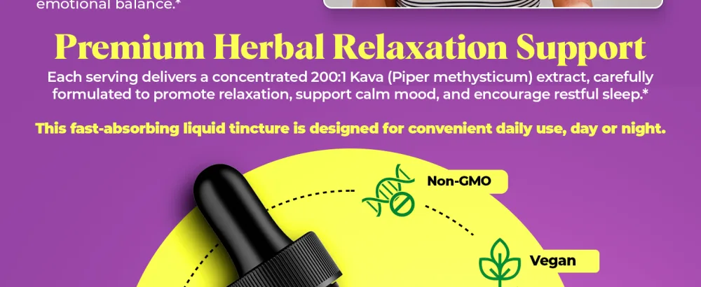 Kava Kava Tincture Herbal Extract for Natural Calm & Relaxation 70% Kavalactones Extract Tincture High-Potency Blend Premium Liquid Supplement 30ml (1oz) - kava tincture 1oz
