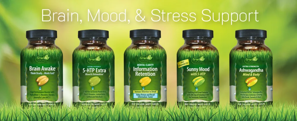 Irwin Naturals Brain Awake Enhanced Mental Performance, Focus, Clarity & Concentration 60 Liquid Soft-Gels - brain, mood stress