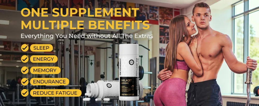 OxyEnergy Shilajit and Ashwagandha 60 Capsules - multiple benefits