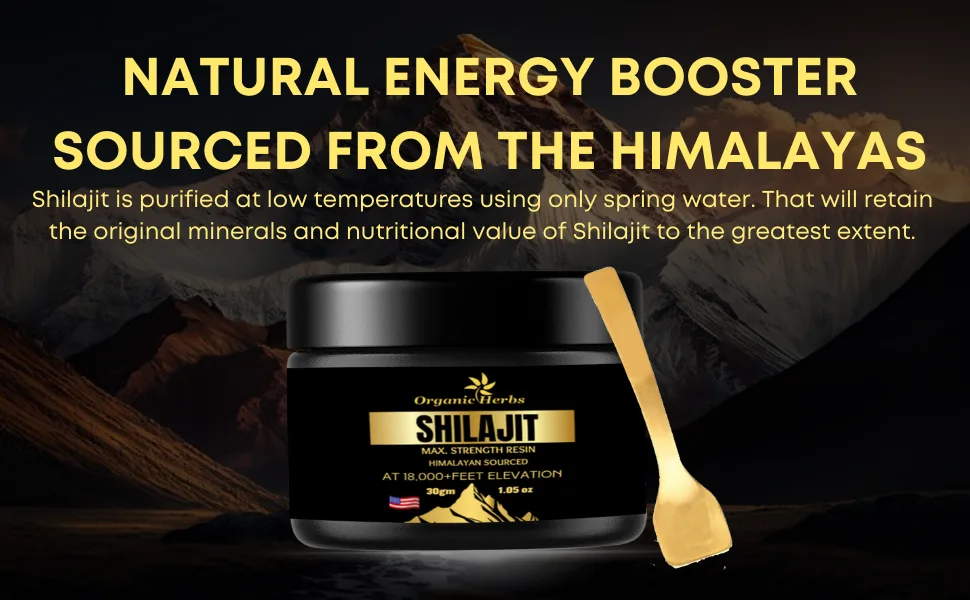 Organic Herbs Pure Natural Himalayan Shilajit Resin for Men & Women for Energy Boost & Immune Support (30Gm/1.0 Ounce) - shilajit